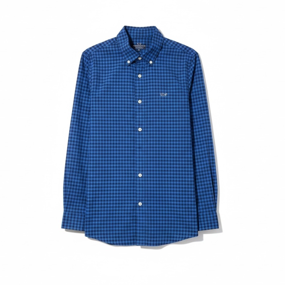NWT Vineyard Vines Boys Gingham Performance Button Down Shirt Preppy Classic